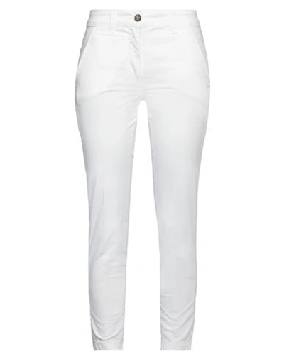Vicolo Woman Pants White Size Xs Cotton, Elastane