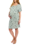 EVERLY GREY ROSA JERSEY MATERNITY HOSPITAL GOWN