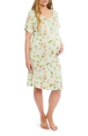 EVERLY GREY ROSA JERSEY MATERNITY HOSPITAL GOWN