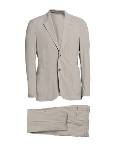 Caruso Man Suit Khaki Size 38 Wool, Silk, Linen In Beige