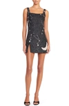 Staud Le Sable Embellished Mini Dress In Black