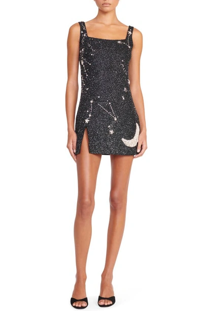 Staud Le Sable Embellished Mini Dress In Black