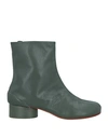 Maison Margiela Woman Ankle Boots Military Green Size 5 Soft Leather