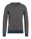 Drumohr Man Sweater Slate Blue Size 38 Cotton