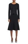 Theory Layered Long Sleeve Dress In Black