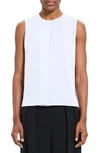 THEORY FLAP DETAIL SLEEVELESS SILK SHELL