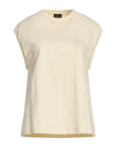Etro Woman T-shirt Ivory Size 4 Cotton, Polyester In White