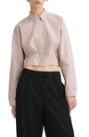 Rag & Bone Morgan Stripe Cropped Shirt In Brown Stripe