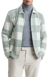 Reiss Scott Regular-fit Checked Brushed-woven Overshirt In Sage White