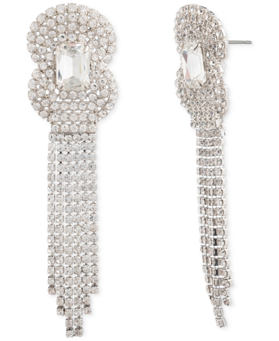 Givenchy Silver-tone Crystal Fringe Chandelier Earrings In White