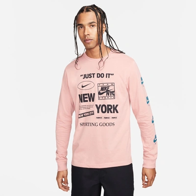 Nike Mens  Nsw Oc Long Sleeve T-shirt In Red Stardust