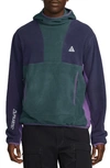 Nike Acg Wolf Tree Logo-embroidered Colour-block Polartec® Fleece Zip-up Hoodie In Green