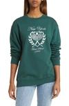 Golden Hour New York Fleece Cotton Blend Sweatshirt In Green