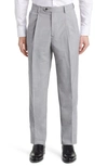 BERLE PLEATED TROPICAL WEIGHT WOOL DRESS PANTS