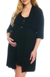 EVERLY GREY ELIA MATERNITY/NURSING ROBE & NIGHTGOWN SET