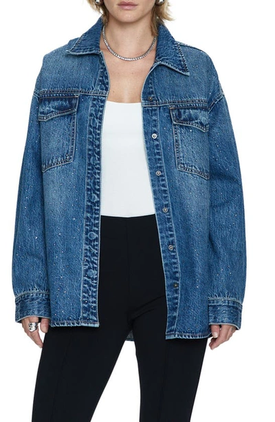 Pistola Mandy Oversized Denim Shacket In Brown