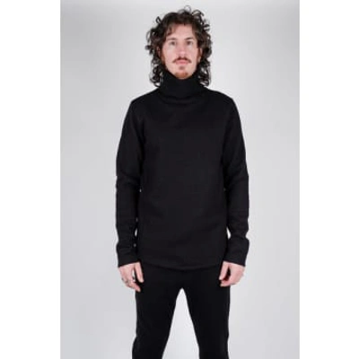 Hannes Roether Boiled Wool Roll Neck Knit Black