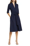 Black Halo Women's Joan Turtleneck Long-sleeve Dress In Blue