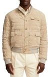 Ralph Lauren Kendall Suede 750 Fill Power Down Jacket In Truffle