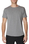 Cuts Ao Curve Hem Cotton Blend T-shirt In Heather Grey