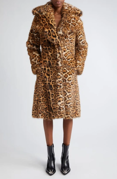 Rabanne Leopard Print Faux-fur Coat In Leopard Brush