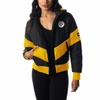 The Wild Collective Black Pittsburgh Steelers Puffer Full-zip Hoodie In Black