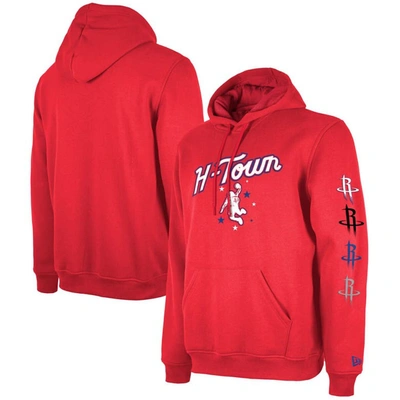 New Era Men's  Red Houston Rockets Big And Tall 2023/24 City Edition Jersey Pullover Hoodie