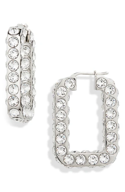 Amina Muaddi Charlotte Crystal-embellished Hoop Earrings In Silver