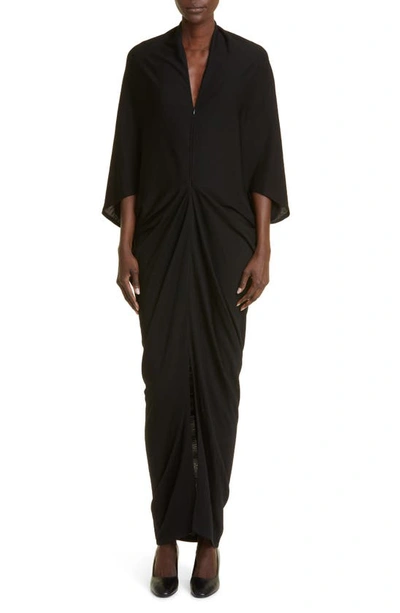 The Row Rodin Wool Jersey Maxi Dress In Black