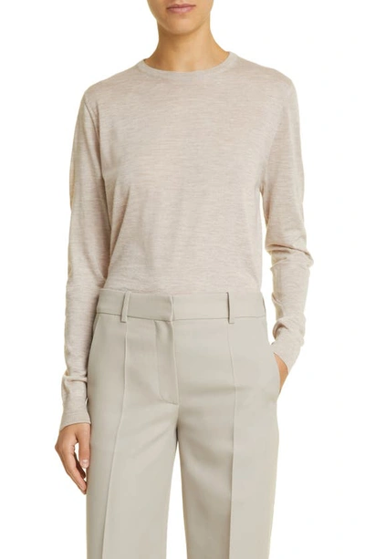 The Row Exeter Cashmere Knit Crewneck Jumper In Beige