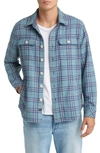 Rails Berkshire Herringbone Check Shirt Jacket In Moonlight Wave