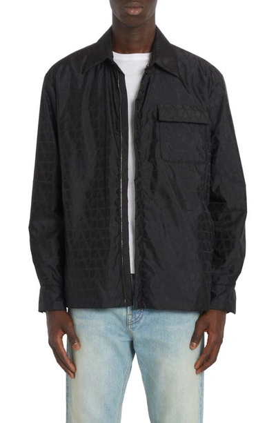 Valentino Toile Iconographe Reversible Shirt Jacket In Black