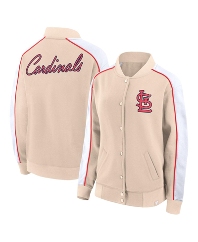 Fanatics Women's  Tan St. Louis Cardinals Luxe Lounge Full-snap Jacket