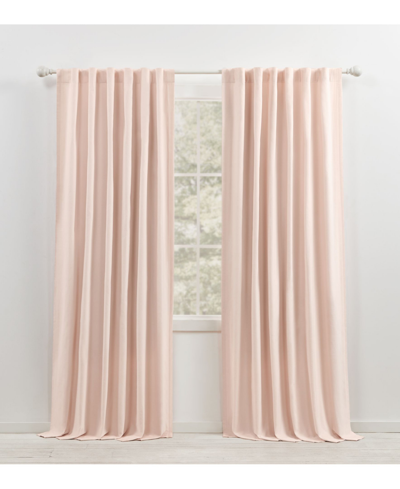 Ralph Lauren Velvety Room Darkening Back Tab Rod Pocket Curtain Panel, 52" X 96" In Blush