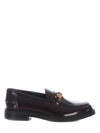 Tod's Leather Loafers Gold-tone Hardware In Bordeaux
