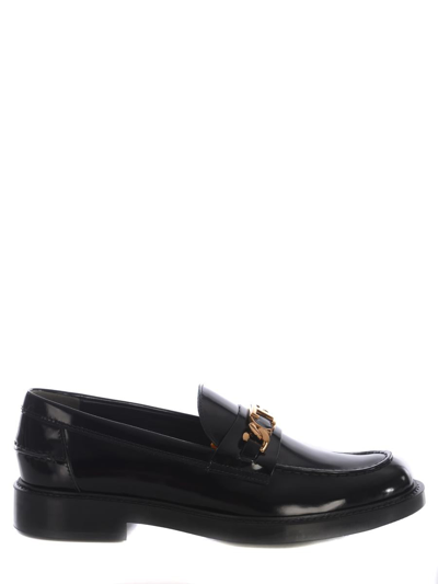 Tod's 59c Max Loafers With Chain In Black