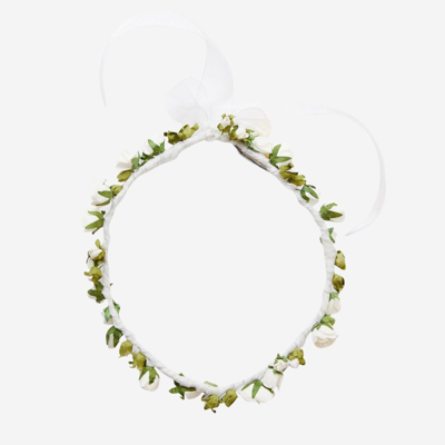 Il Gufo Allover Flower Embellished Headband In White