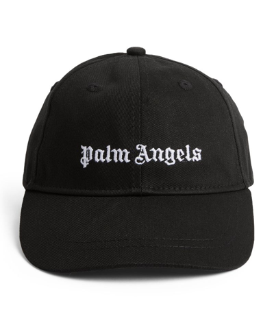 Palm Angels Kids' Logo Baseball Cap In Black