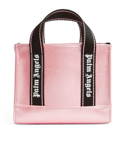 Palm Angels Kids' Logo-handle Tote Bag In Pink