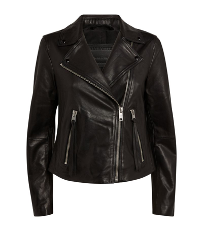 Allsaints Leather Dalby Biker Jacket In Black