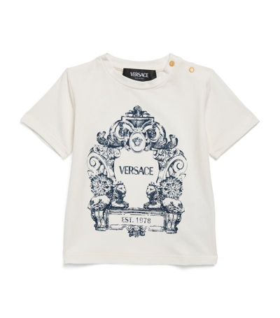 Young Versace Versace Kids Stemma Print T-shirt (6-36 Months) In White