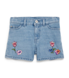 YOUNG VERSACE VERSACE KIDS FLORAL DENIM SHORTS (4-14 YEARS)