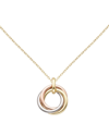 CARTIER MEDIUM WHITE, YELLOW AND ROSE GOLD TRINITY NECKLACE