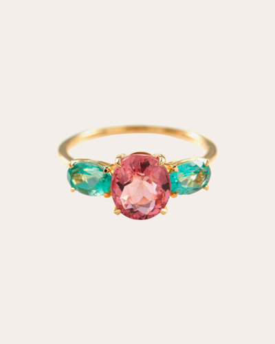 Yi Collection Women's Pink Tourmaline & Apatite Macaroon Ring