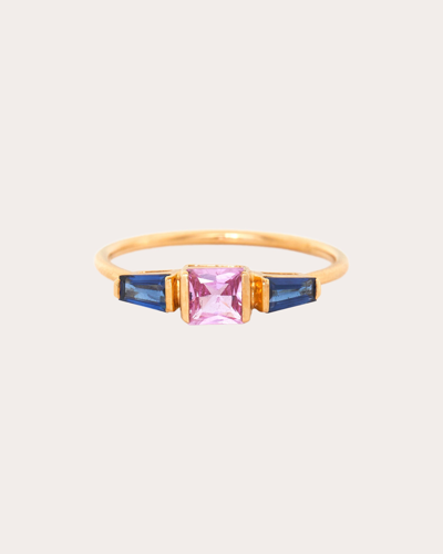Yi Collection Women's Pink & Blue Sapphire Triplet Ring In Pink/blue