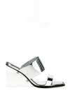Alexander Mcqueen Square-toe Wedge-platform Sandals In Silver