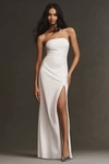 Bhldn Adalynn Strapless Stretch Crepe Maxi Gown In White