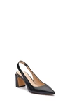 Vince Camuto Hamden Womens Leather Pointed Toe Slingback Heels In Black