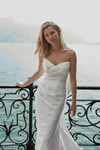 WATTERS WTOO BY WATTERS CALLAHAN SWEETHEART DRAPED JACQUARD COLUMN WEDDING GOWN