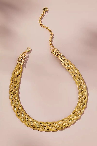 By Anthropologie Braided Metal Collar Necklace In Gold